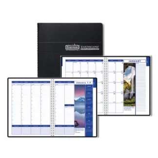 House of Doolittle™ Earthscapes Recycled Weekly/Monthly Appointment Book, Landscape Photos, 11 x 8.5, Black Soft Cover, 12-Month (Jan-Dec): 2025
