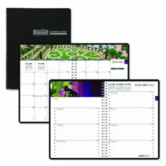 House of Doolittle™ Earthscapes Recycled Weekly/Monthly Planner, Gardens of the World Photography, 10 x 7, Black Cover, 12-Month (Jan-Dec): 2025