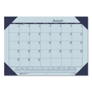 House of Doolittle™ EcoTones Recycled Academic Desk Pad Calendar, 18.5 x 13, Orchid Sheets, Cordovan Corners, 12-Month (Aug to July): 2024-2025