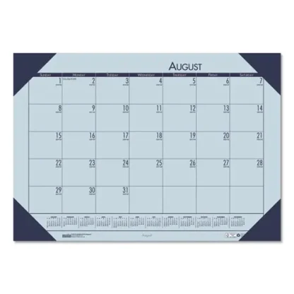 House of Doolittle™ EcoTones Recycled Academic Desk Pad Calendar, 18.5 x 13, Orchid Sheets, Cordovan Corners, 12-Month (Aug to July): 2024-2025