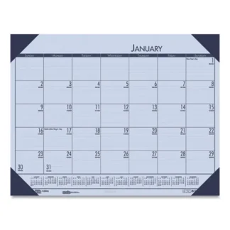 House of Doolittle™ EcoTones Recycled Monthly Desk Pad Calendar, 22 x 17, Sunset Orchid Sheets, Cordovan Corners, 12-Month (Jan to Dec): 2025