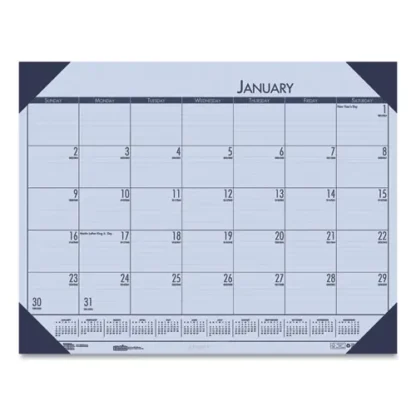 House of Doolittle™ EcoTones Recycled Monthly Desk Pad Calendar, 22 x 17, Sunset Orchid Sheets, Cordovan Corners, 12-Month (Jan to Dec): 2025