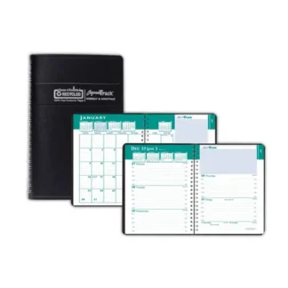 House of Doolittle™ Express Track Recycled Weekly Appointment Book/Monthly Planner, Black Cover, 13-Month: Jan 2025 to Jan 2026