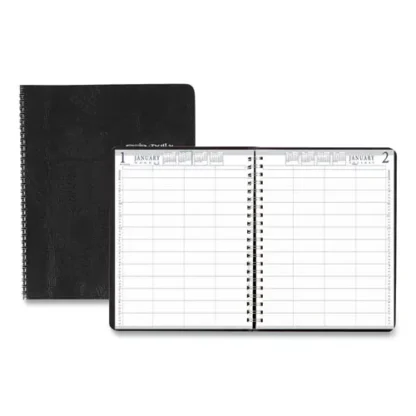 House of Doolittle™ Four-Person Group Practice Daily Appointment Book, 11 x 8.5, Black Cover, 12-Month (Jan to Dec): 2025