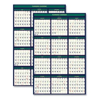 House of Doolittle™ Four Season Erasable Business/Academic Recycled Wall Calendar, 24 x 37, 12-Month(July-June):2024-2025, 12-Month(Jan-Dec):2025