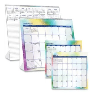 House of Doolittle™ Recycled Cosmos Tent Calendar, 2025, Night Sky Artwork, 6 x 6, White/Multicolor