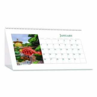 House of Doolittle™ Recycled Gardens of the World Monthly Desktop Calendar, 2025, 12-Month, 8.5 x 4.25, White