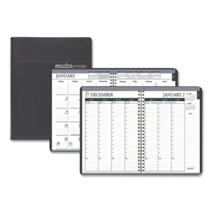 House of Doolittle™ Recycled Monthly Weekly 7 Day Planner, 8.75 x 6.88, Black Cover, 12-Month (Jan to Dec): 2025