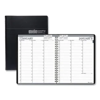 House of Doolittle™ Recycled Professional Weekly Planner, 15-Minute Appts, 11 x 8.5, Black Wirebound Soft Cover, 12-Month (Jan to Dec): 2025