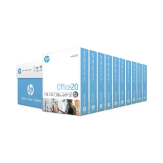 HP Papers Office20 Paper, 92 Brightness, 20 lb, 8.5 x 11, White, 500 Sheets per Ream, 10 Reams per Carton