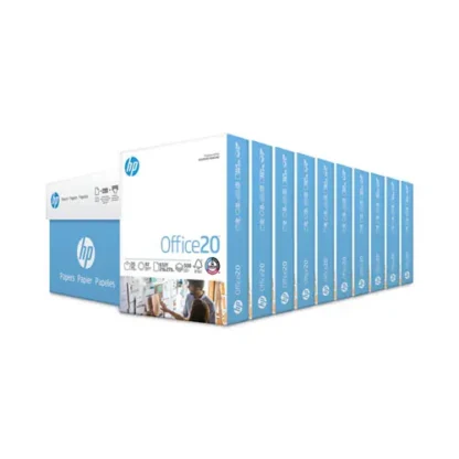 HP Papers Office20 Paper, 92 Brightness, 20 lb, 8.5 x 11, White, 500 Sheets per Ream, 10 Reams per Carton