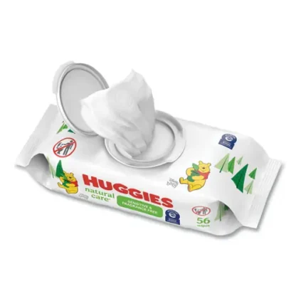 Huggies® Natural Care Sensitive Baby Wipes, Unscented, White, 56 Wipes/Pack, 8 Packs/Carton