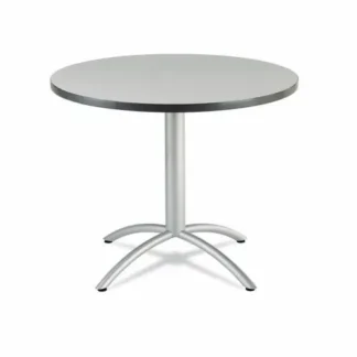 Iceberg CafeWorks Table, Cafe-Height, Round, 36" Diameter, 30" High, Gray/Silver