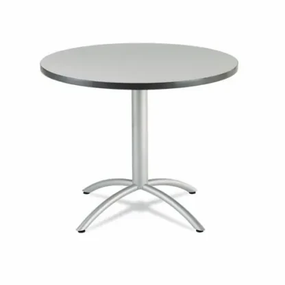 Iceberg CafeWorks Table, Cafe-Height, Round, 36" Diameter, 30" High, Gray/Silver