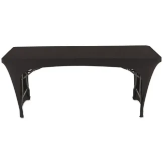 Iceberg iGear Fabric Table Cover, Polyester/Spandex, 30" x 72", Black - Open Design