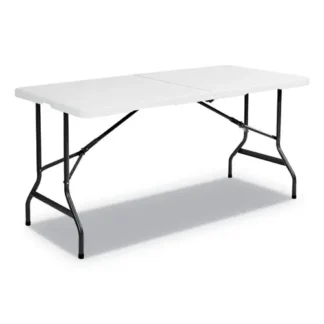 Iceberg IndestrucTable Classic Bi-Folding Table, Rectangular, 60" x 30" x 29", Platinum