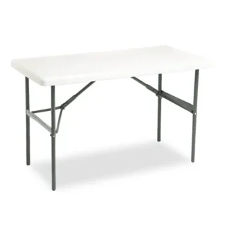 Iceberg IndestrucTable Classic Folding Table, Rectangular, 48" x 24" x 29", Platinum