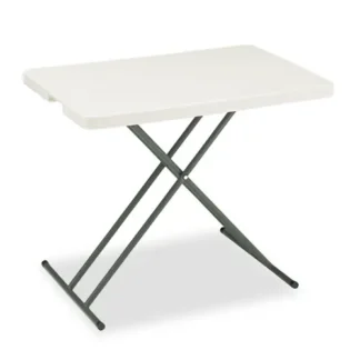 Iceberg IndestrucTable Classic Personal Folding Table, Adjustable Height, Platinum/Gray