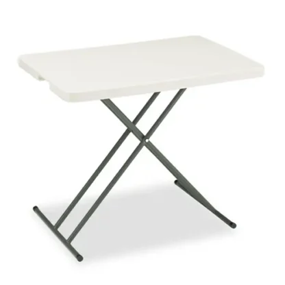 Iceberg IndestrucTable Classic Personal Folding Table, Adjustable Height, Platinum/Gray