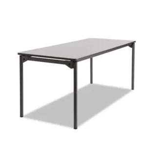 Iceberg Maxx Legroom Wood Folding Table, Rectangular, 72" x 30" x 29.5", Gray/Charcoal