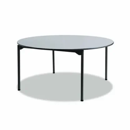 Iceberg Maxx Legroom Wood Folding Table, Round, 60" x 29.5", Gray/Charcoal