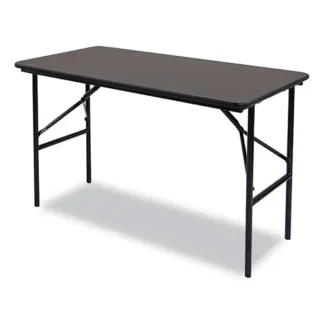 Iceberg OfficeWorks Classic Wood-Laminate Folding Table, Straight Legs, Rectangular, Walnut, 48"W x 24"D x 29"H