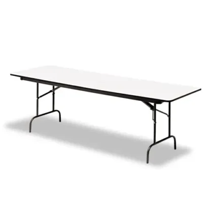 Iceberg OfficeWorks Commercial Wood-Laminate Folding Table, Rectangular, 72" x 30" x 29", Gray/Charcoal