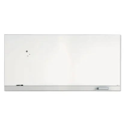 Iceberg Polarity Magnetic Dry Erase White Board, Satin Aluminum Frame, 96" x 46", White Surface