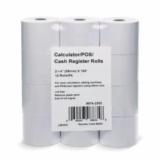 Iconex™ Impact Bond Paper Rolls, 2.25" x 150 ft, White, 12/Pack