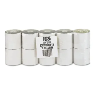 Iconex™ Impact Printing Carbonless Paper Rolls, 2.25" x 70 ft, White/Canary, 10/Pack