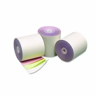 Iconex™ Impact Printing Carbonless Paper Rolls, 3" x 70 ft, White/Canary/Pink, 50/Carton