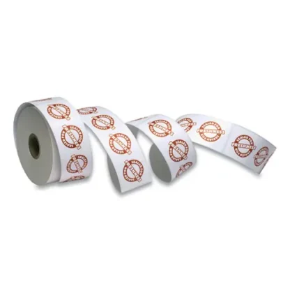 Iconex™ Tamper Seal Label, Red/White, 500 Labels/Roll, 4 Rolls/Carton