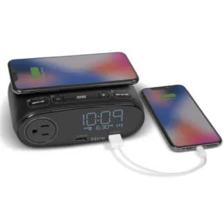 iHome HW6B Preset Bedside Clock with Qi Wireless Charging