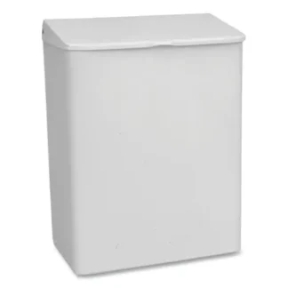 Impact® Enamel Feminine Napkin Receptacle, Metal, White