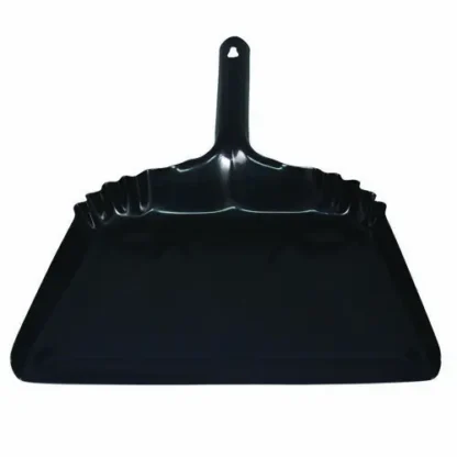 Impact® Heavy-Duty Metal Dust Pan, 12 x 14, 20-Gauge Steel, Black