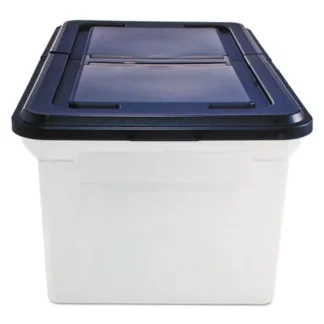 Innovative Storage Designs Extra-Capacity 28" File Tote, Clear/Navy