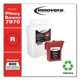 Innovera® Compatible Red Postage Meter Ink, Replacement for 797-0 (7970), 800 Page-Yield