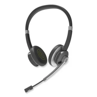 Innovera® IVR70003 Binaural Over The Head Bluetooth Headset, Black/Silver