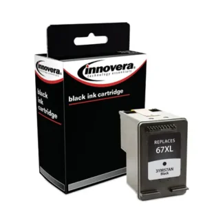 Innovera® Remanufactured Black Ink, Replacement for 67XL (3YM57AN), 240 Page-Yield