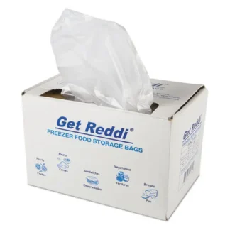 Inteplast Group Get Reddi Freezer Food Storage Bags for Full-Size Bun Pans, Includes Twist-Ties, 27" x 37", Natural, 200/Carton