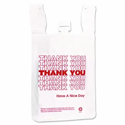 Inteplast Group HDPE T-Shirt Bags, Thank You - Have a Nice Day, 500/Carton