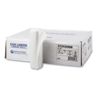 Inteplast Group High-Density Commercial Can Liners, 10 gal, 6 mic, 24" x 24", Natural
