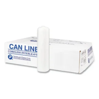 Inteplast Group High-Density Commercial Can Liners, 16 gal, Natural, 50 Bags/Roll, 20 Rolls/Carton