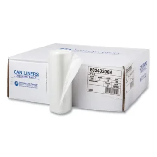 Inteplast Group High-Density Commercial Can Liners, 16 gal, Natural, 24" x 33", 6 Mic, 50 Bags/Roll, 20 Rolls/Carton