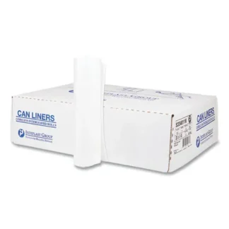 Inteplast Group High-Density Commercial Can Liners, 33 gal, 11 mic, 33" x 40", Clear, Interleaved Roll