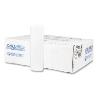 Inteplast Group High-Density Commercial Can Liners, 33 gal, 13 mic, 33" x 40", Clear, Interleaved Roll