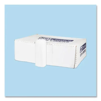 Inteplast Group High-Density Commercial Can Liners, 45 gal, 12 mic, 40" x 48", Clear, Interleaved Roll, 25 Bags/Roll, 10 Rolls/Carton