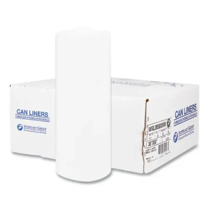 Inteplast Group High-Density Commercial Can Liners, 55 gal, 36" x 60", 17 mic, Clear, 200 Bags/Carton