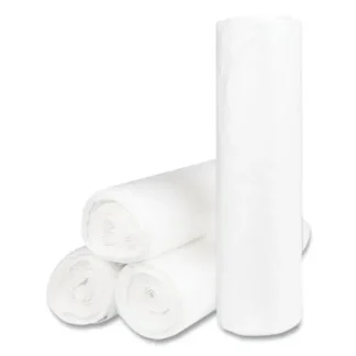 Inteplast Group High-Density Commercial Can Liners, 56 gal, 14 mic, 43" x 48", Natural, Interleaved Roll, 25 Bags/Roll, 8 Rolls/Carton