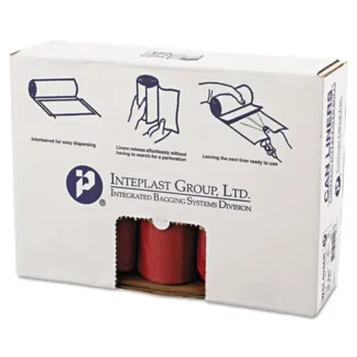 Inteplast Group Low-Density Commercial Can Liners, Infectious Waste Biohazard, 45 gal, 1.3 mil, 40" x 46", Red